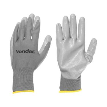 Imagem de Luva Poliéster Com Látex Nitrílico Cinza - CA. 35454 - Vonder, 9