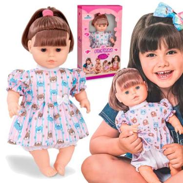 Imagem de Boneca Nenem Bebê Menina Florinha 38 cm Brinquedo Infantil - Adijomar 