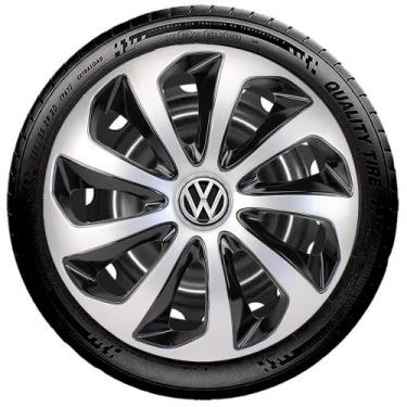 Imagem de Calota 14 Velox Silver Black Vw Gol G1 G2 G3 G4 G5 Up - Elitte