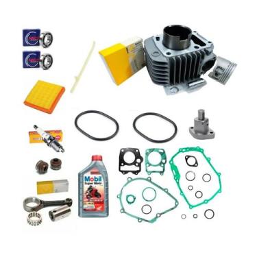 Imagem de Kit CILINDRO Motor PISTAO BIELA OLEO HONDA BIZ 125 ATE 2008 - METAL LE