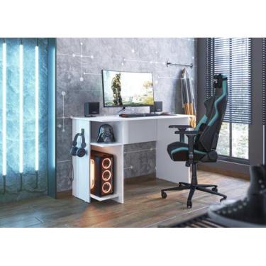 Imagem de Mesa para escritorio e gamer em mdp - QMOVI, Branco