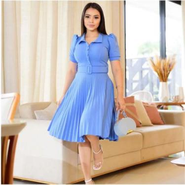 Imagem de Vestido Branco Para Réveillon Feminino Rodado + Cinto Incluso Confortá