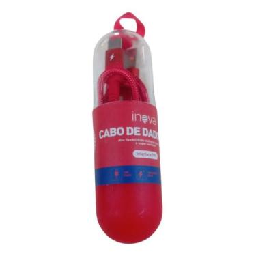 Imagem de Cabo Usb Carregador Turbo Carga Rápida 1m Inova Tipo C 3.4a, Vermelho