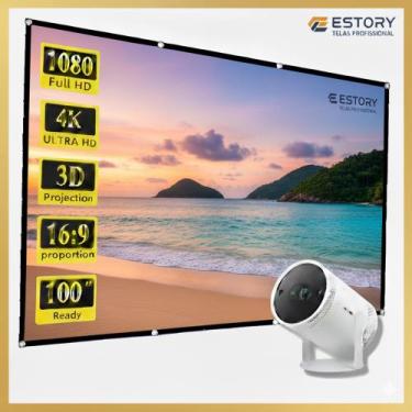Imagem de Tela telao projeção 70 polegadas profissional 70 polegadas - ESTORY TE