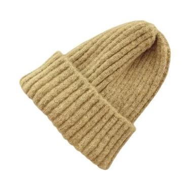 Imagem de Gorros De Inverno Para Meninas E Meninos, Cor Sólida, Tricotados, Prot