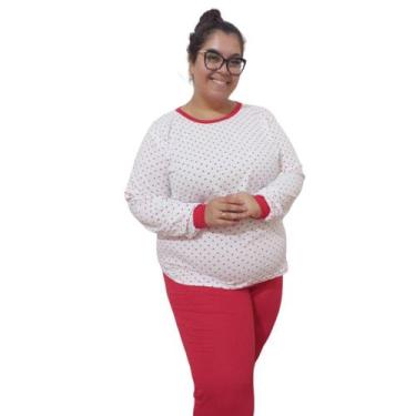 Imagem de Pijama Plus Size Feminino Manga Longa Estampas Variadas - Turbulencia 