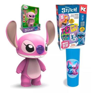 Imagem de Kit Boneca Angel E Jogo Da Memoria Disney Stitch Cartas Brinquedo Meni