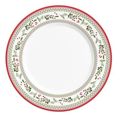 Imagem de Conjunto 6 Pratos Raso de cerâmica Merry Christmas Plus 30cm Alleanza