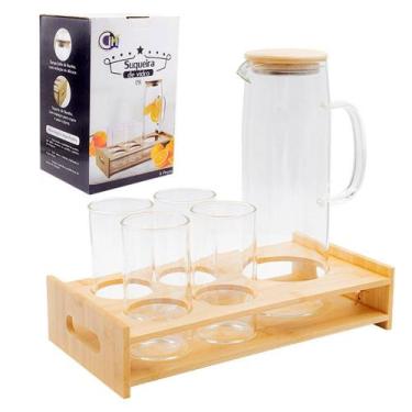 Imagem de Conjunto Suqueira De Vidro 1,5 Litros Com Bandeja E Copos Cim