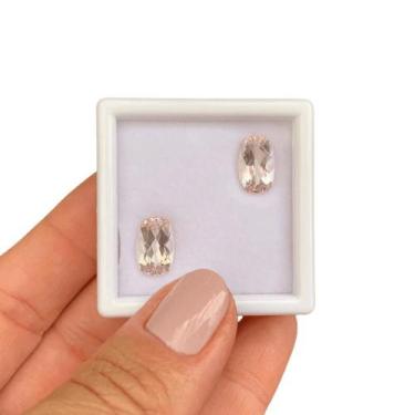 Imagem de Morganita Rosa Cushion Par 5,16ct - SP GEMAS