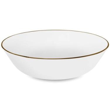 Imagem de Saladeira De Porcelana Flamingo Sofia Branco Com Dourado Oxford