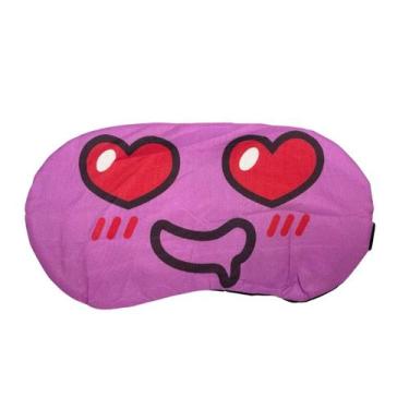 Imagem de mascara de dormir p/ viagens tapa olho emogi bloqueia luz - Doces Sonh