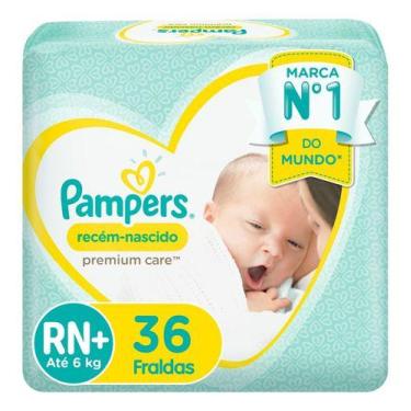 Imagem de Fraldas Pampers Recém-nascido Premium Care Tam Rn+ 36 Unid