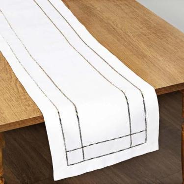 Imagem de Caminho de Mesa Retangular 40x170cm 331 - Rafimex, Branco