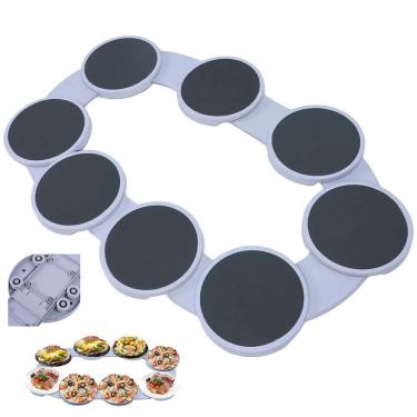 Imagem de Plataforma Giratória SU-SIRVA 360 Graus 8 Bandejas Antiderrapante ABS para Mesa de Jantar Branco Leva Pro Pet