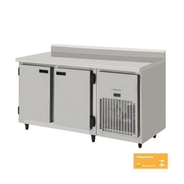 Imagem de Balcão Refrigerado Encosto de Inox 2 Portas 1,50mts com Interior Galva