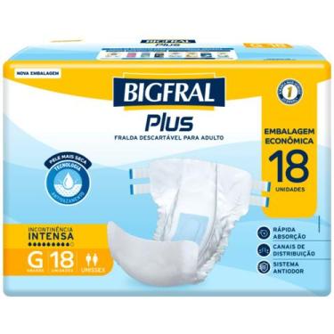 Imagem de Fralda Adulto Bigfral Plus Tam G 18 Unidades
