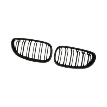 Imagem de Grelha Dupla Em Fibra De Carbono Preto Fosco Para BMW Série 5 E60 E61 