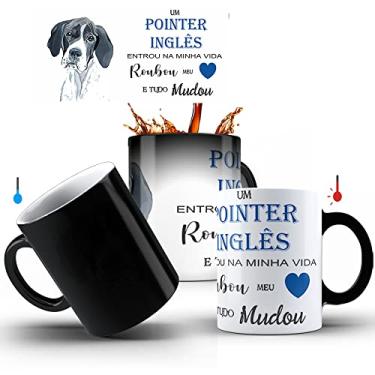 Imagem de Caneca Mágica de Porcelana 325ml Um Pointer inglês entrou na minha vida e roubou meu coração! Coleção Pets dog!