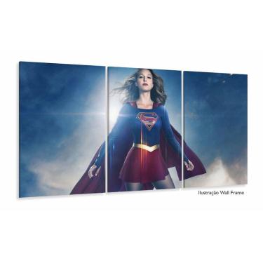 Imagem de Quadro decorativo SuperGirl com Tela em Tecido 3 peças