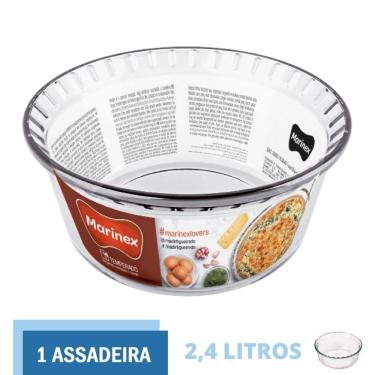 Imagem de Forma Travessa Assadeira Suflê Redonda 2,4 L Vidro Marinex