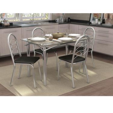 Imagem de Conjunto de Mesa com 4 Cadeiras CMC305CR Cromado