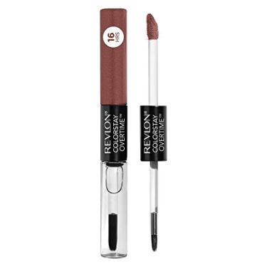 Imagem de Revlon ColorStay Overtime Lipcolor, dupla Terminou longwearing Líquido Batom com Clear Lip Gloss, com vitamina E em Nude, Fiel Fawn (320), 0,07 onças