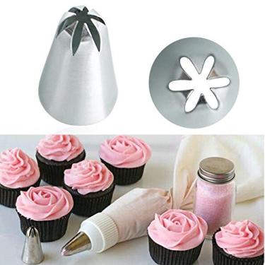 Imagem de Utensílios de cozinha de aço inoxidável com pontas de pastelaria para cupcake, ferramenta de sorvete, bicos de confeitaria, molde de cozimento