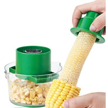 Imagem de Cestari Conjunto multiferramentas descascador de espiga de milho – inclui removedor de espiga de milho, empurrador, copo medidor e ralador