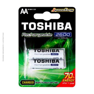 Imagem de Pilha Recarregável Toshiba AA, 1,2v, 2600mAh, com 2 - TNH-6GAE BP-2C