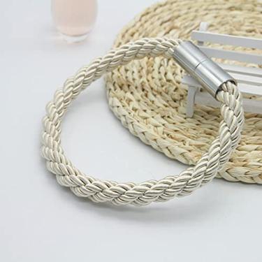 Imagem de Cinta de cortina Acessórios decorativos Cinta de janela Suporte de fivela de cortina magnética Acessório de grampos de amarração, bege, 1 peça