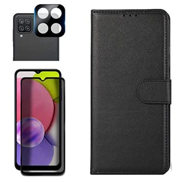 Imagem de Kit Capa Carteira + Pel Anti Spy + Pel Câmera Samsung Galaxy M32 (Galaxy M32)