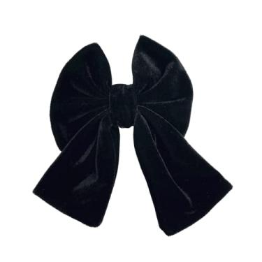 Imagem de Laço De Veludo Presilha Bico De Pato Fashion Luxo Karine (Preto)