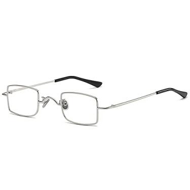 Imagem de Óculos de Sol Retangular Pequeno Masculino Feminino Retro Metal Simples Óculos de Sol Moda de Rua Elegante Tons Masculino Feminino Gafas de Sol, 6, Tamanho Único