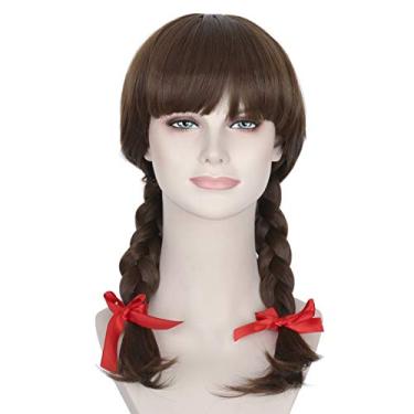 Imagem de Miss U Hair Peruca longa trançada marrom acessórios de cabelo trançado para meninas peruca cosplay