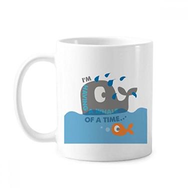 Imagem de Caneca ilustrada The Blue Whale enorme de desenho animado cerâmica xícara de café porcelana louça