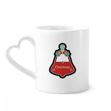 Imagem de Sinos de Natal Caneca Ícone de desenho animado de Natal Caneca de café Cerâmica Copo de coração de vidro