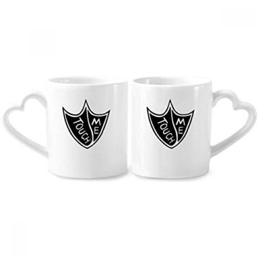 Imagem de Touch Me – Conjunto de canecas de porcelana para casais, design faça-você-mesmo, coração
