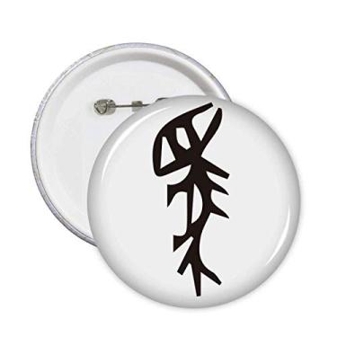 Imagem de Inscrição de osso sobrenome chinês personagem Ma Pins crachá botão emblema acessório decoração 5 peças