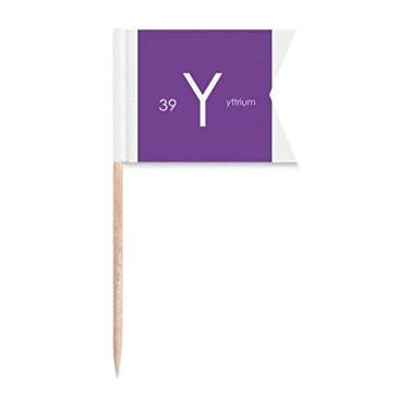 Imagem de Elementos Químicos Mesa de Período Metais de Transição Ítrio Y Bandeiras de Palito de Dente, Marcação de Rotulagem para Bolo de Festa Prato de Queijo