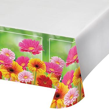 Imagem de Creative Converting Toalha de mesa de plástico com impressão de borda, 137 x 259 cm, Gerber Glory