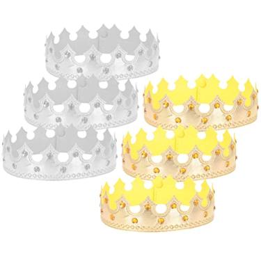 Imagem de LUOZZY 6 peças coroas de aniversário de rei coroa dourada de aniversário para crianças coroas de festa de aniversário para meninos e meninas decoração de festa (dourado, prata?