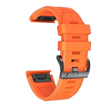 Imagem de HAZELS 22 26MM Pulseira de relógio para Garmin Fenix 7X 7 5 5X 3HR 6X 6 Pro 935 Smart Watch de liberação rápida silicone Easyfit pulseira Correa (Cor: azul exército, Tamanho: 26mm Fenix 6X 6XPro)