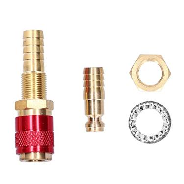 Imagem de Conector rápido M10, conector de mangueira de latão para montagem de tocha de solda TIG conector de mangueira para equipamento de soldagem de tocha (vermelho)