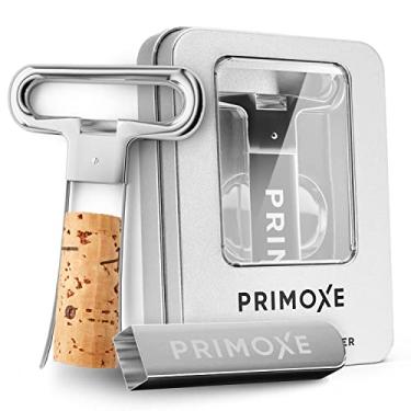 Imagem de Primoxe Removedor de cortiça de vinho Ah So Two Prong com abridor de garrafa – Extrator profissional de aço inoxidável – Extrator para abertura e coleção vintage – para conhecedores e colecionadores para descorgar