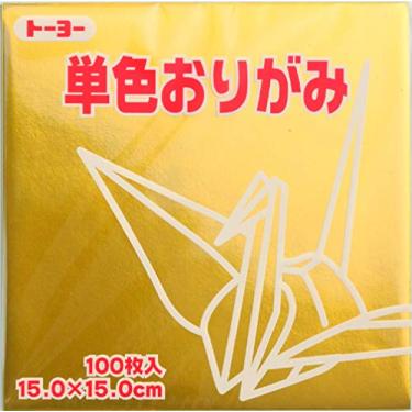 Imagem de Toyo Papel Origami Cor única - Ouro - 15 cm, 100 folhas