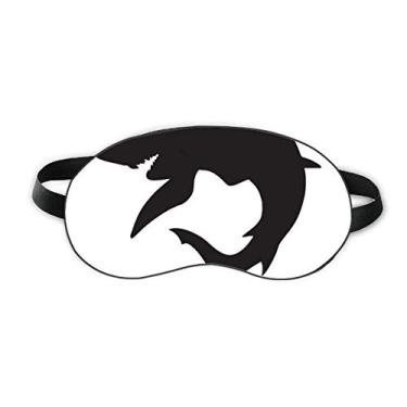 Imagem de Outline Blue Ocean Shark Fierce Fish Sleep Eye Shield Soft Night Vlindfold Shade Cover