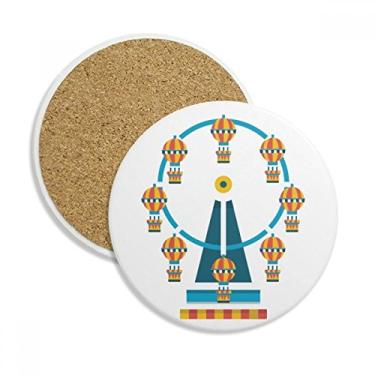 Imagem de Caneca de porta-copos com ilustração de roda-gigante Amazing Funny Park com proteção de mesa, pedra absorvente
