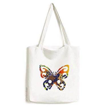 Imagem de Borboletas com estampa floral, grafite, sacola de lona, bolsa de compras, bolsa casual