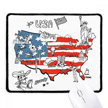 Imagem de America Map Liberty Word Illustration Mousepad Tapete de borracha para jogos